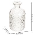 Lot de 6 petites vases en verre transparent avec motif géométrique 13 cm | Floristik24.fr