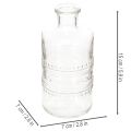 Vase en verre cylindrique avec motif transparent 15 cm - Lot de 6 | Floristik24.fr