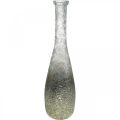 Floristik24 Vase en verre bicolore, décoration de table en verre véritable clair, argenté H40cm