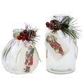 Floristik24 Bouteilles en verre avec décorations de Noël 2pcs