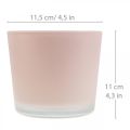 Floristik24 Cache-pot jardinière en verre pot en verre rose Ø11.5cm H11cm