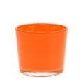 Floristik24 Jardinière en verre orange Ø10cm H8.5cm
