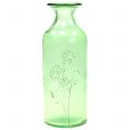 Floristik24 Vase en verre bouteille jaune, vert H19cm 2pcs