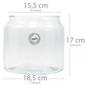Floristik24 Lanterne en verre, vase déco, déco bougie Ø18.5cm H21cm
