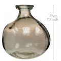 Floristik24 Vase en verre rond en verre marron décoration vase rustique Ø16.5cm H18cm