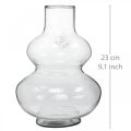 Floristik24 Vase en verre vase à fleurs rond vase décoratif verre clair Ø16cm H23cm