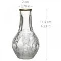 Floristik24 Vase en verre aspect cristal, vase à fleurs avec bordure dorée Ø6,5cm H11,5cm