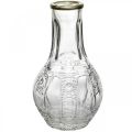 Floristik24 Vase en verre aspect cristal, vase à fleurs avec bordure dorée Ø6,5cm H11,5cm
