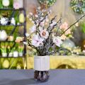 Floristik24 Vase en verre avec vase décoratif en bois pour fleuristerie sèche H20cm