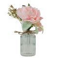 Floristik24 Vase en verre avec pivoine rose décoration de table artificielle 20cm