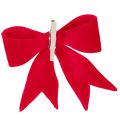 Lot de 4 nœuds rouges décoratifs avec clip en textile 11 cm | Floristik24.fr