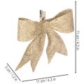 Lot de 4 nœuds pailletés dorés avec clip, 11 cm | Floristik24.fr