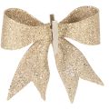 Lot de 4 nœuds pailletés dorés avec clip, 11 cm | Floristik24.fr