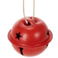 Floristik24 Lot de 9 clochettes décoratives en métal rouge avec motif étoile, diamètre 3 cm