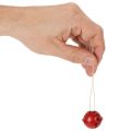 Lot de 9 clochettes décoratives en métal rouge avec motif étoile, diamètre 3 cm | Floristik24.fr