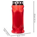 Bougie funéraire rouge, couvercle noir, bougie commémorative 4 jours 23 cm | Floristik24.fr