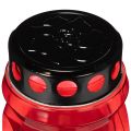 Bougie funéraire rouge, couvercle noir, bougie commémorative 4 jours 23 cm | Floristik24.fr