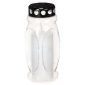 Floristik24 Bougie en cire blanche avec couvercle noir 23 cm