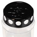 Bougie en cire blanche avec couvercle noir 23 cm | Floristik24.fr