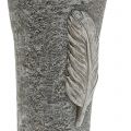 Floristik24 Vase tombe avec plume gris 25.5cm 2pcs