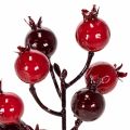 Branche artificielle de grenade rouge, 19 cm, à tiges ramifiées, lot de 4 pour vase et compositions | Floristik24.fr