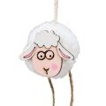 Floristik24 Décoration à suspendre décoration de printemps Pâques pendentif mouton 10cm 12pcs