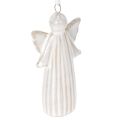 Floristik24 Lot de 4 figurines anges à suspendre en céramique gris 8 cm