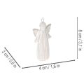 Lot de 4 figurines anges à suspendre en céramique gris 8 cm | Floristik24.fr