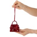 Décoration suspendue en forme de sac à main avec nœud, 10 cm, bordeaux, en polyresine | Floristik24.fr