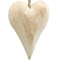 Coeur en bois, coeur décoratif à suspendre, décoration coeur H16cm 2pcs