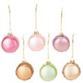 Floristik24 Décorations de Noël en verre, forme macaron, 6 cm, nuances pastel