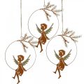 Floristik24 Anneau de décoration ange métal rouille décoration de Noël 23,5x16,5cm 3pcs