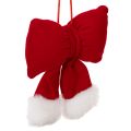 Floristik24 Ruban décoratif en flanelle rouge avec bordure en peluche 15 cm