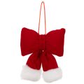 Ruban décoratif en flanelle rouge avec bordure en peluche 15 cm | Floristik24.fr