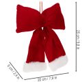 Décoration Noël Flanelle Rouge 25 cm avec Bord en Fourrure Blanche | Floristik24.fr