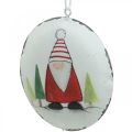 Floristik24 Pendentif de Noël gnome décoration de sapin en métal Ø8cm 6pcs
