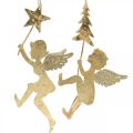 Floristik24 Pendentif ange doré, décoration ange de Noël H20/21.5cm 4pcs