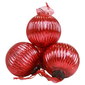Boules de Noël en verre Boules de sapin de Noël rouge Ø10cm 4pcs