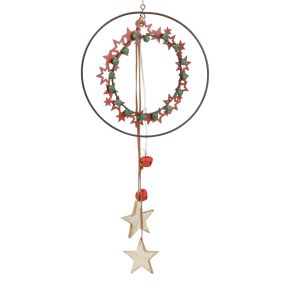 Floristik24 Décoration à suspendre décoration de Noël anneau métal bois vintage Ø19cm