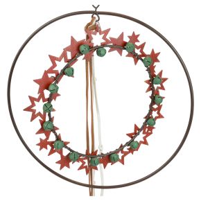 Floristik24 Décoration à suspendre décoration de Noël anneau métal bois vintage Ø19cm