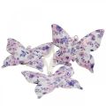 Papillons décoratifs décoration à suspendre en métal violet 12×10cm 3pcs
