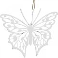 Floristik24 Décoration papillon à suspendre décoration métal vintage blanc 15×12cm 3pcs