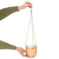 Pot suspendu en verre, pot décoratif en verre, style rétro, vert/marron, 14,5 cm, lot de 2 | Floristik24.fr