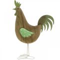 Floristik24 Figurine décorative coq bois, métal vert décoration de table Pâques H23cm