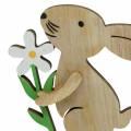 Floristik24 Bouchon fleur lapin en bois 9cm 12pcs
