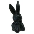 Floristik24 Buste de lapin pensant lapin noir 7×6×15cm