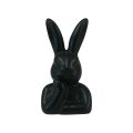 Floristik24 Lapin pensant petit buste de lapin noir 6×4×10,5cm
