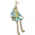 Floristik24 Lapin de pâques en tissu, lapin avec vêtements, décoration de pâques, bunny boy H46cm