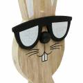 Floristik24 Lapins en bois avec lunettes de soleil et panier nature, décoration de Pâques, figurine de lapin avec panier de plantes, décoration de printemps 2pcs