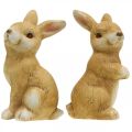 Lapin assis, décoration en céramique, Pâques, paire de lapins marron H15cm lot de 2